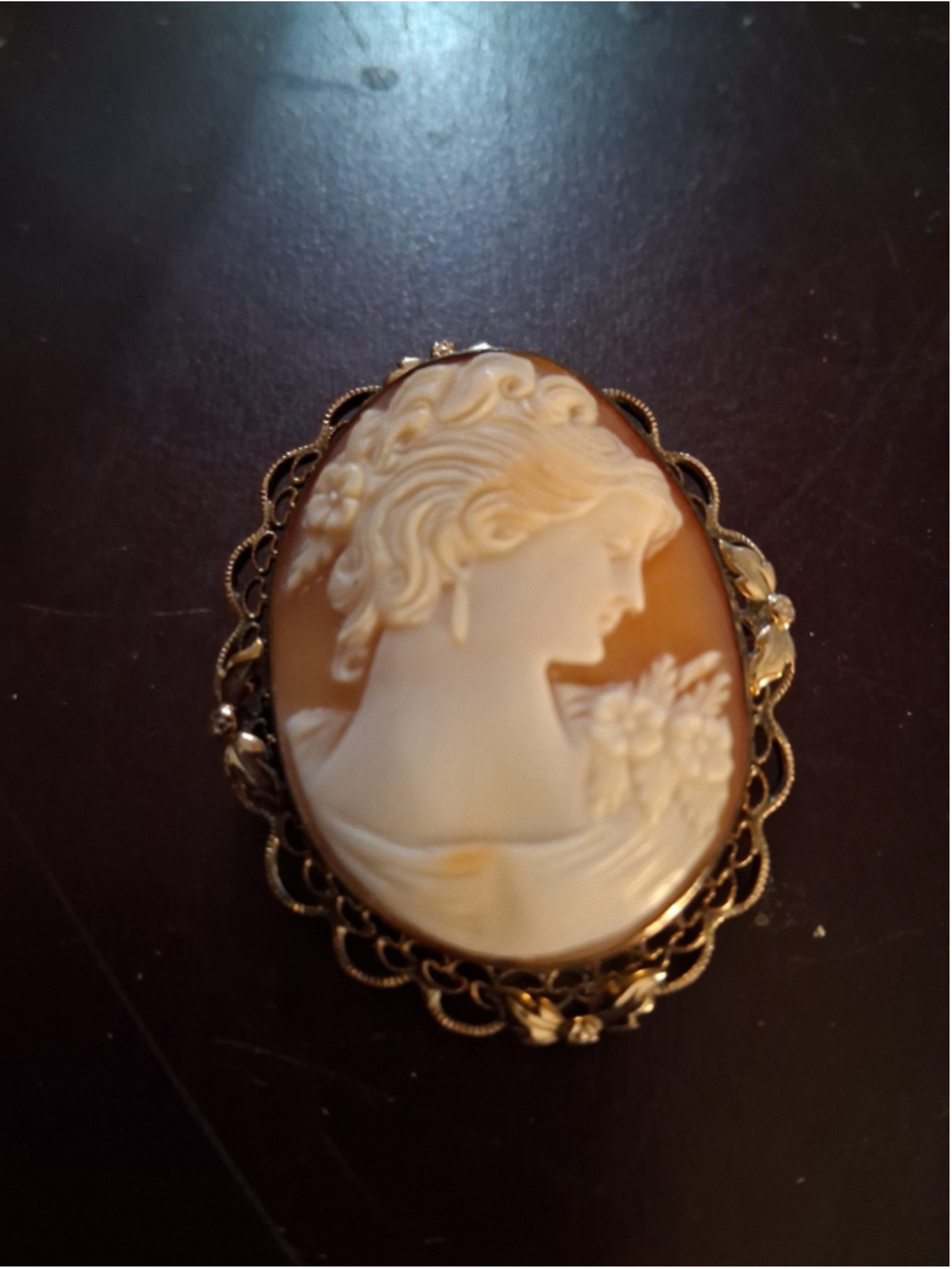 Vintage 1/20th Gold Filled Shell Cameo Brooch/Pendant